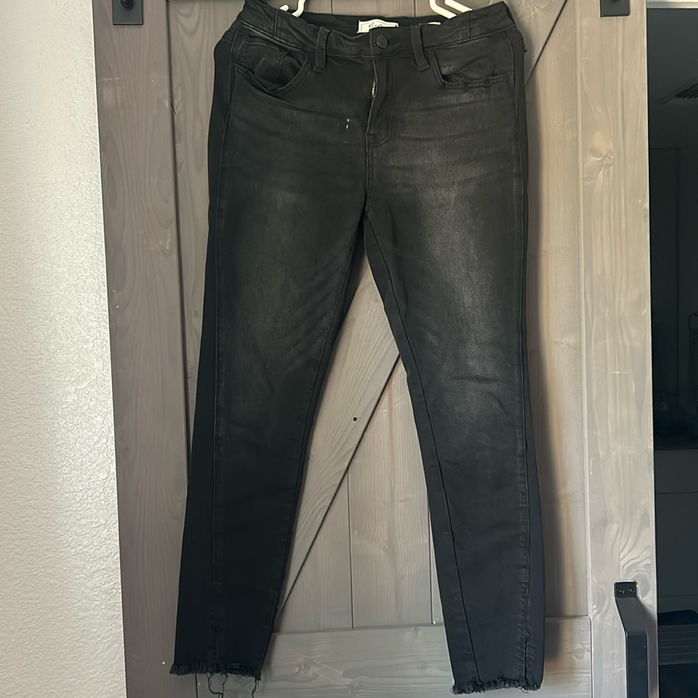 Black Faded mid-rise ankle skinny jeans